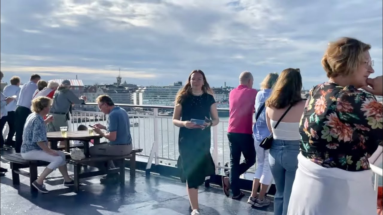 Finland Walks: leaving Helsinki on a cruise ship. Beautiful views of city and archipelago.