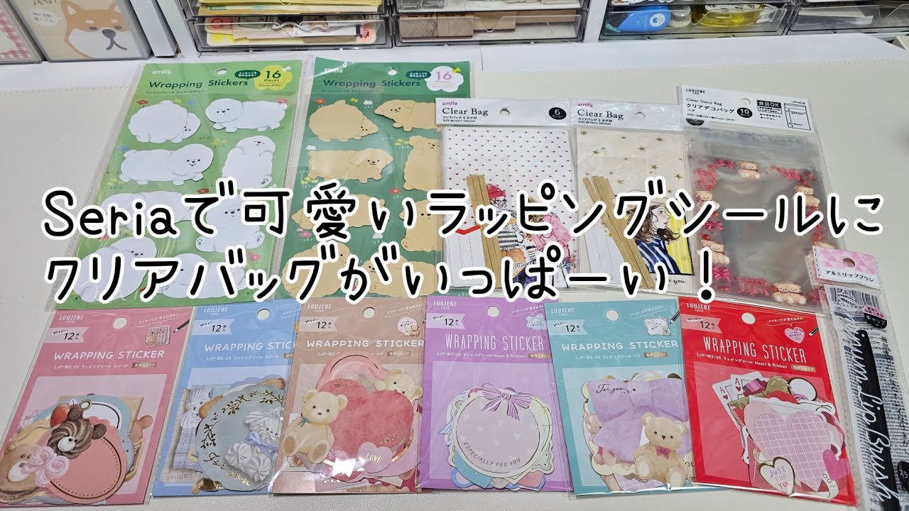 バレンタインコーナーに可愛いラッピングシールにクリアバッグ大量😆購入品紹介だよー❣️#手帳 #ほぼ日手帳 #ほぼ日カズン #購入品紹介 #セリア 