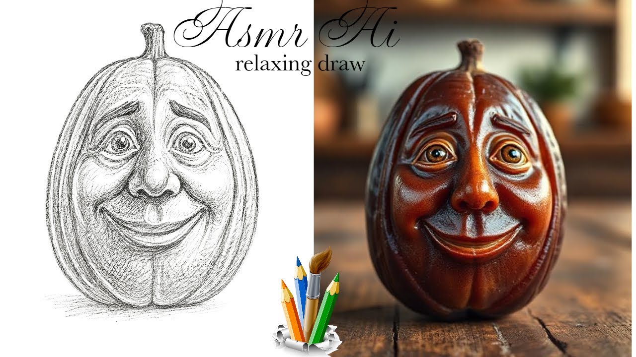 ASMR AI Video DATE and B&W draw DATE fruit