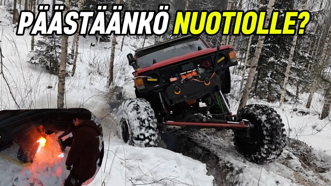 Talvi Offroad Kaaos Askolassa! – Autoja hajoaa ja renkaat irtoaa!