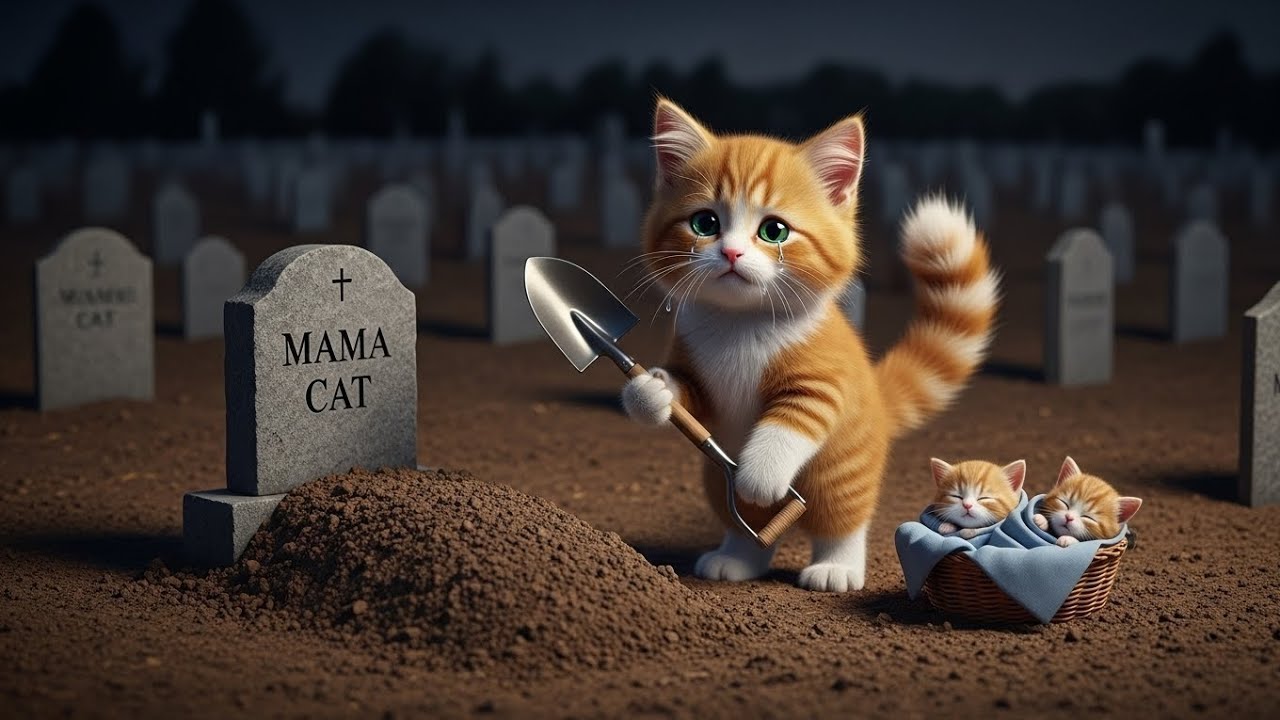 Pregnant Mama Cat Passed Away… Baby Cat Raised the Newborn Kittens Alone