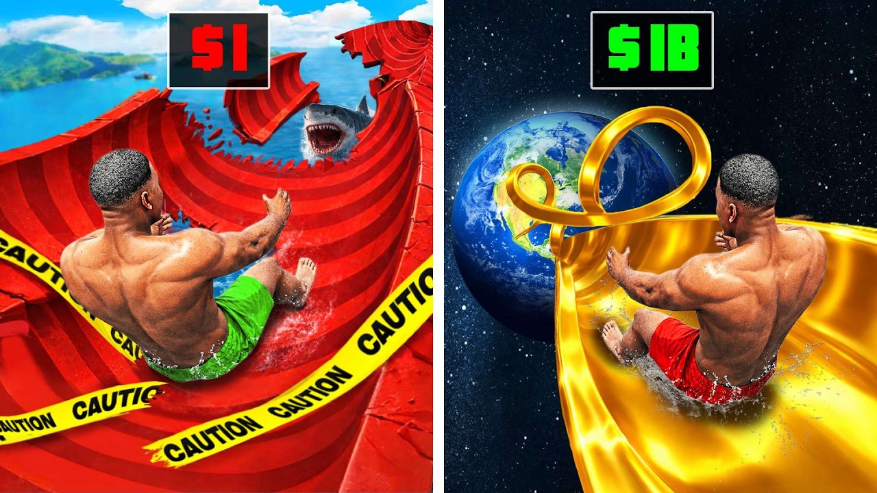 $1 vs $1,000,000,000 Waterslides in GTA 5!
