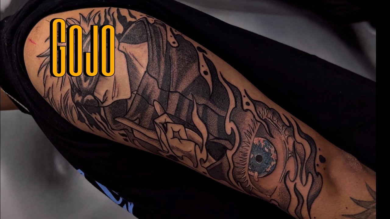 Fazendo uma TATUAGEM DO SATORO GOJO ✨ #tattoo #tattooartist #tatuagem #satorogojo 