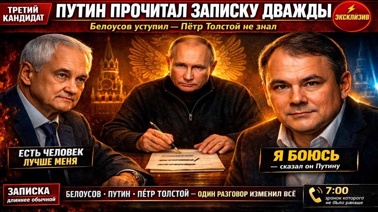 Белоусов уступает место Толстому. Путин вызвал его лично — разговор без свидетелей