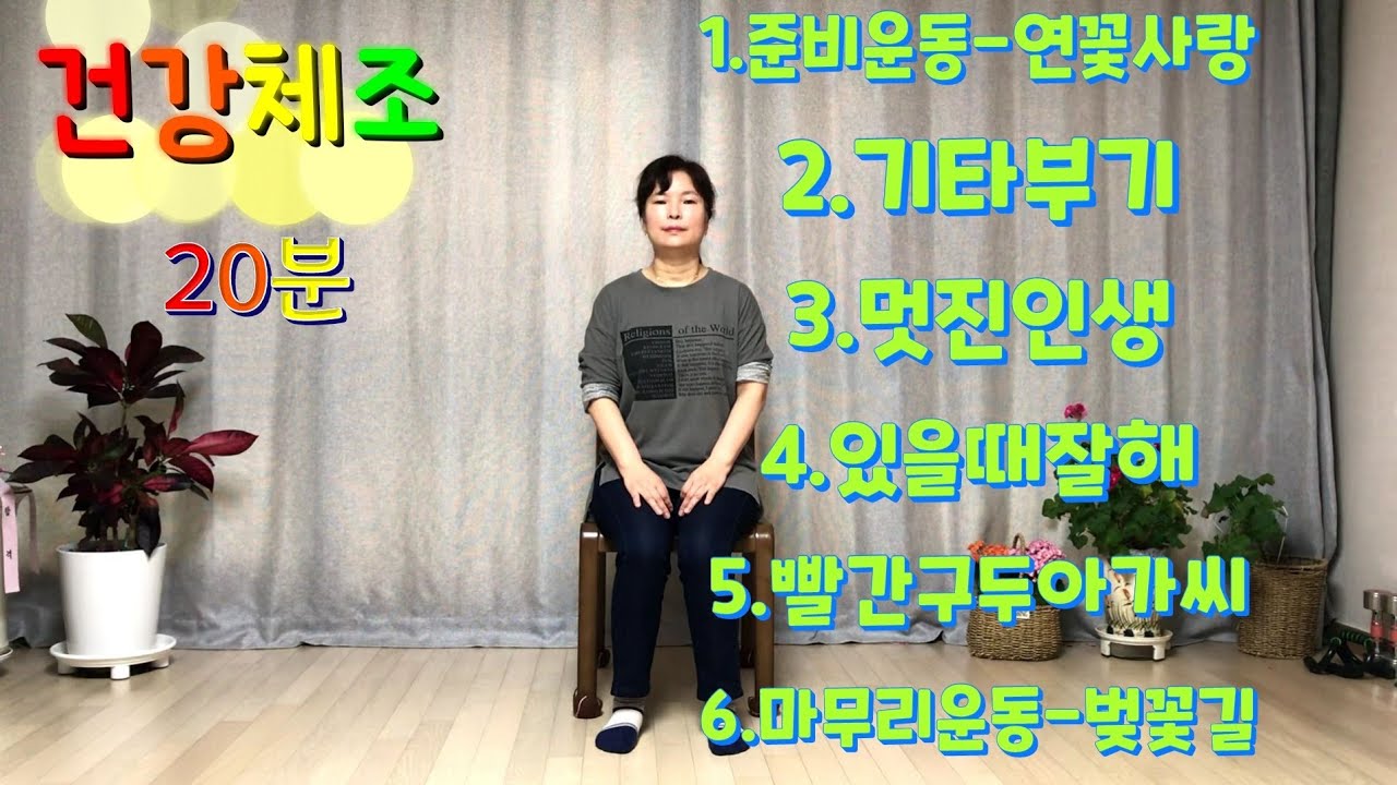 🏋️‍♀️20분체조🏋️‍♀️/실버체조/의자체조/건강체조/집에서20분아침체조/