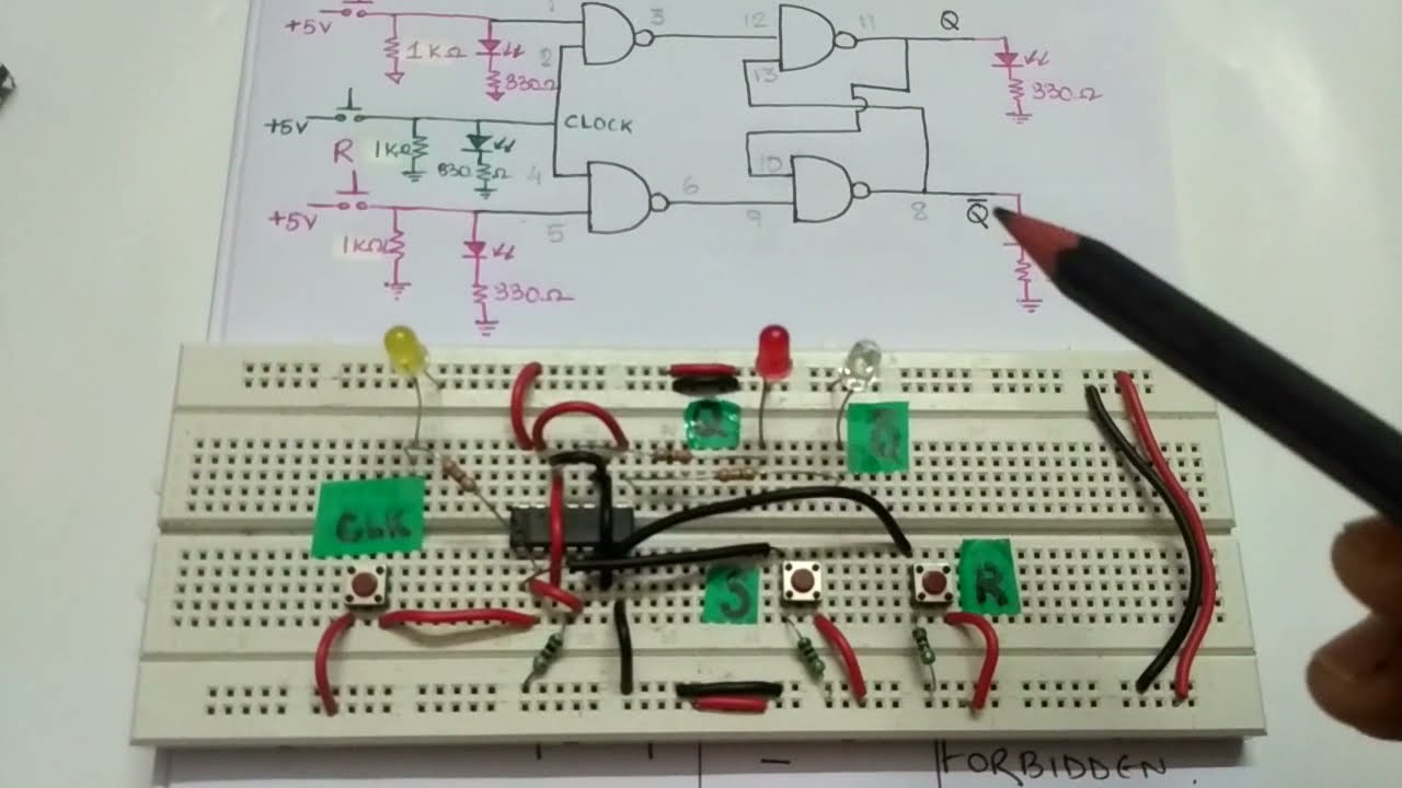 DIGITAL ELECTRONICS | LEC 4 :  S-R FLIP FLOP PRACTICAL USING NAND GATE AND TACTILE SWITCH
