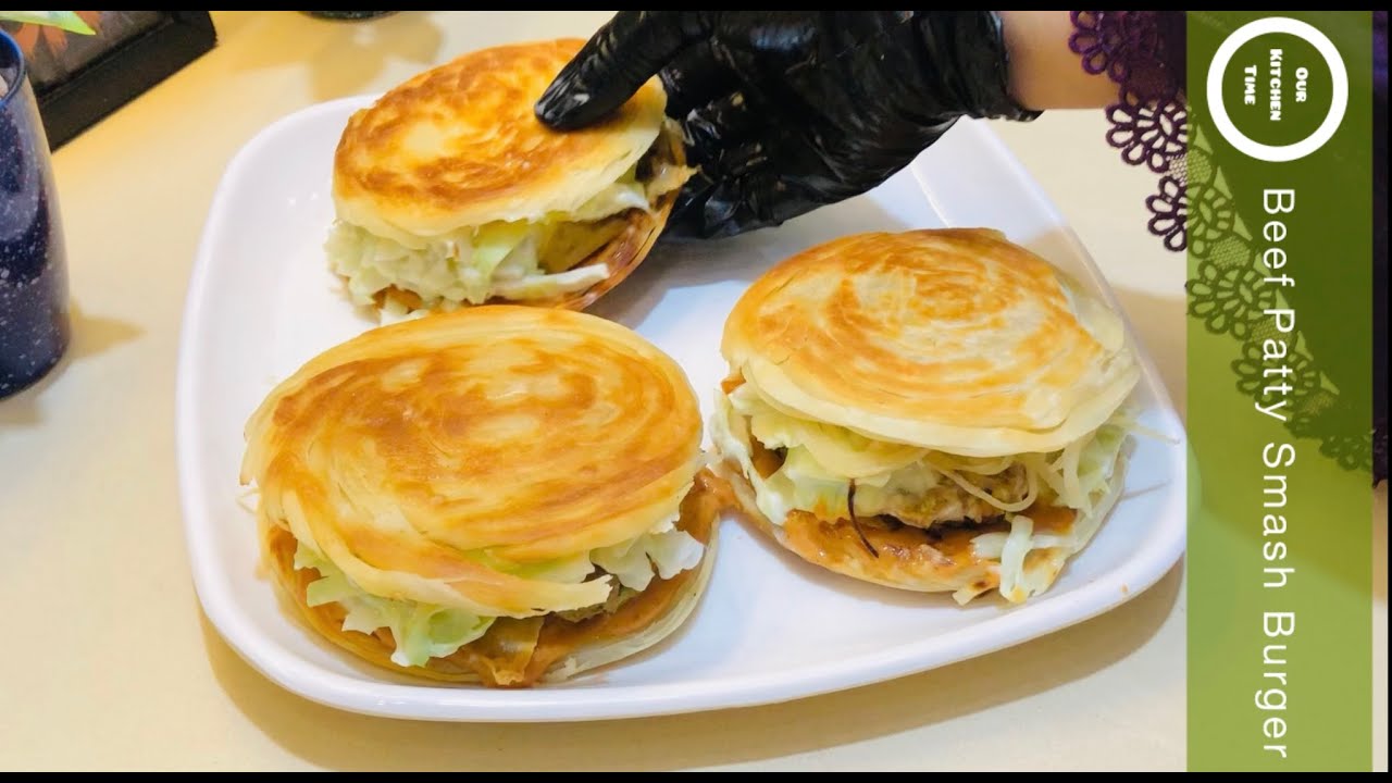 Dubai viral paratha smash burger | beef patty paratha burger recipe 