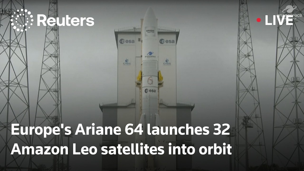 LIVE: Europe's Ariane 64 launches 32 Amazon Leo satellites into orbit
