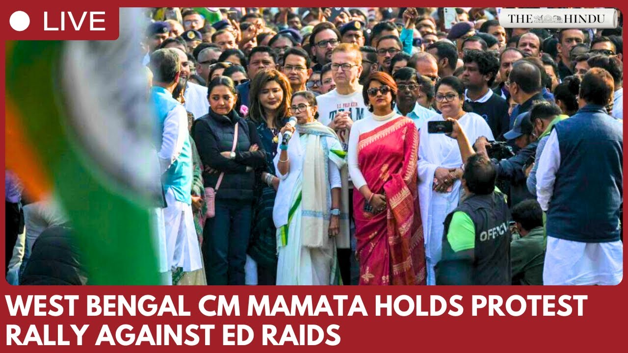 West Bengal CM Mamata Banerjee  Leads Protest Rally Against ED Raids on I-PAC
