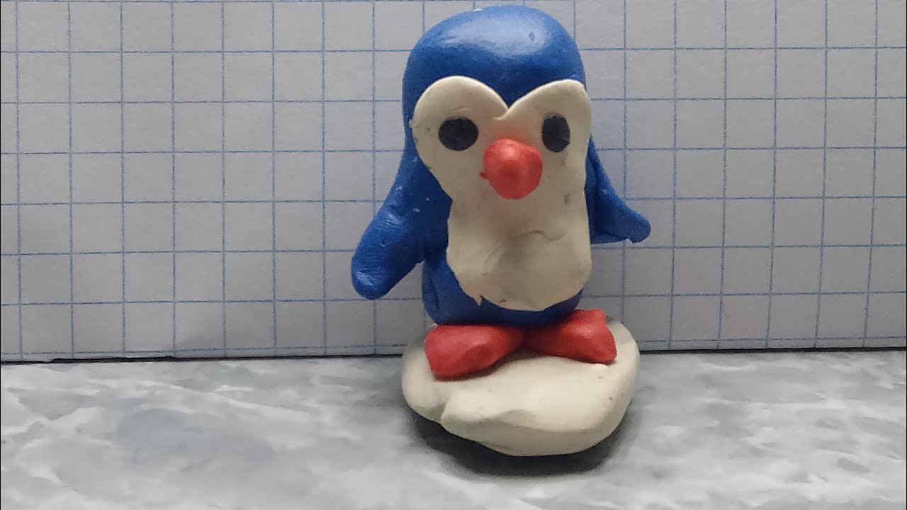 Лепим пингвина из пластилина (мир животных) 