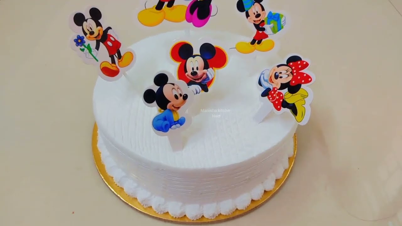 Micky mouse theam cake. Chocolate cake recipe. 