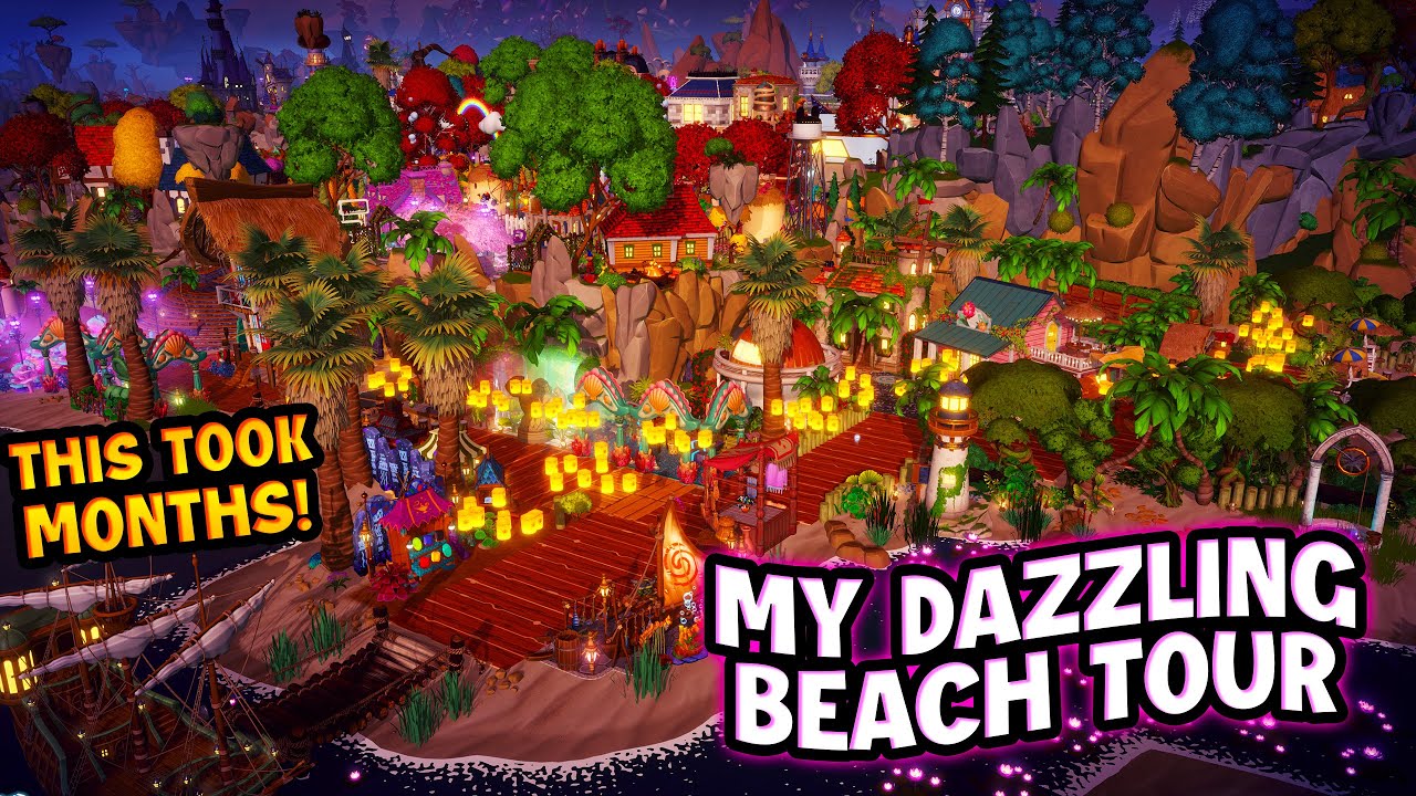 My Fully Decorated Dazzle Beach Tour in DISNEY Dreamlight Valley. The WORST Biome!😁