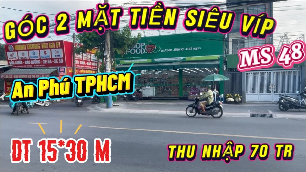 SIÊU GÓC 2 MẶT TIỀN ĐƯỜNG CHÍNH VÀO KCN THU NHẬP 70 TR /1THÁNG TPHCM 