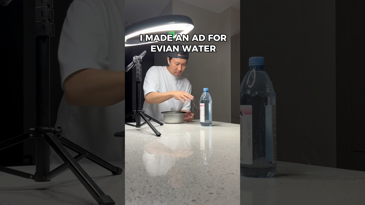 I MADE AN AD FOR EVIAN WATER #shorts #water #videography #creator #marketing @evian