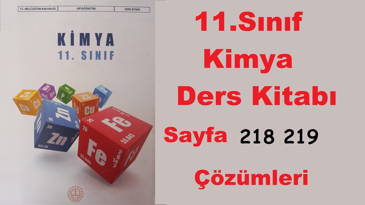 Kimya 11 MEB Ders Kitabı Sayfa 218 2019 Kimyasal Tepkimelerde Hız Ünite Sonu Soruları