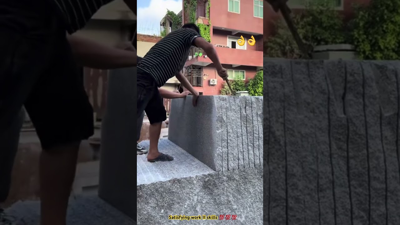 This is method splitting stone slabs
