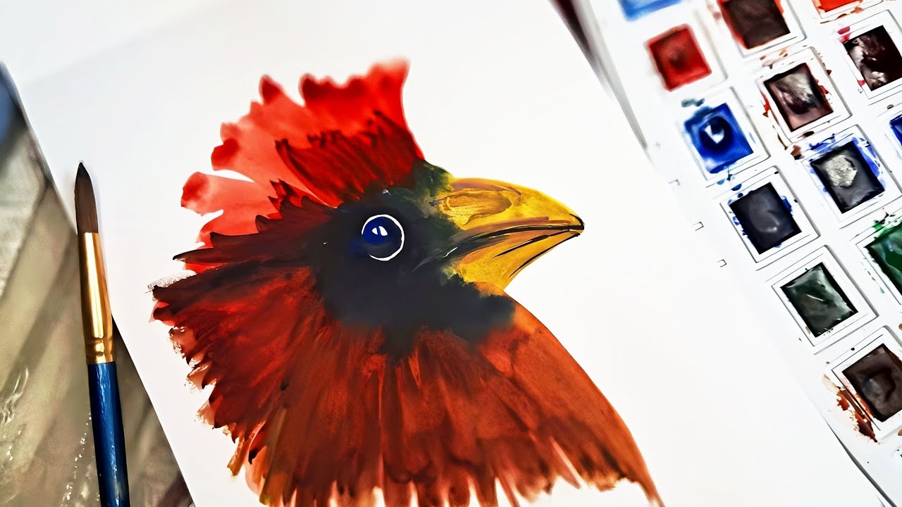 How to make a Cock by watercolour | Cock Drawing | watercolor Art Video