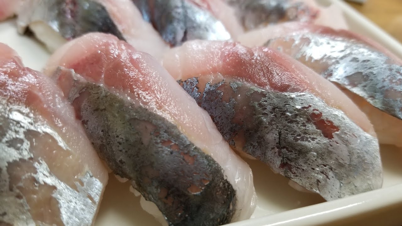 寿司ネタの切り方、１尾~形の統一性(片身をそのまま切る時)を検証、[魚屋の技術]