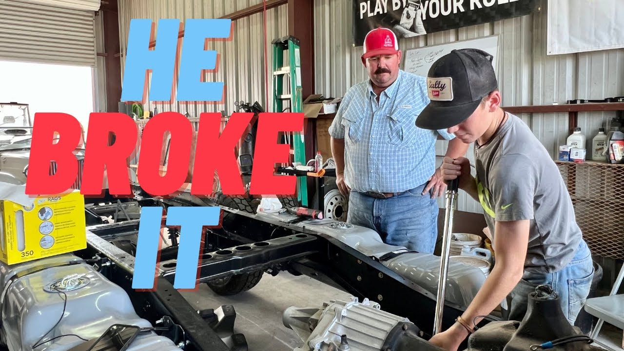 Installing the Transfer Case on the Square Body Truck!