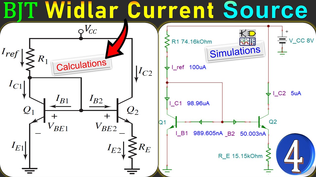 BJT Widlar Current Source Design 🌟 Calculations & SPICE Simulations 💡 Example 4