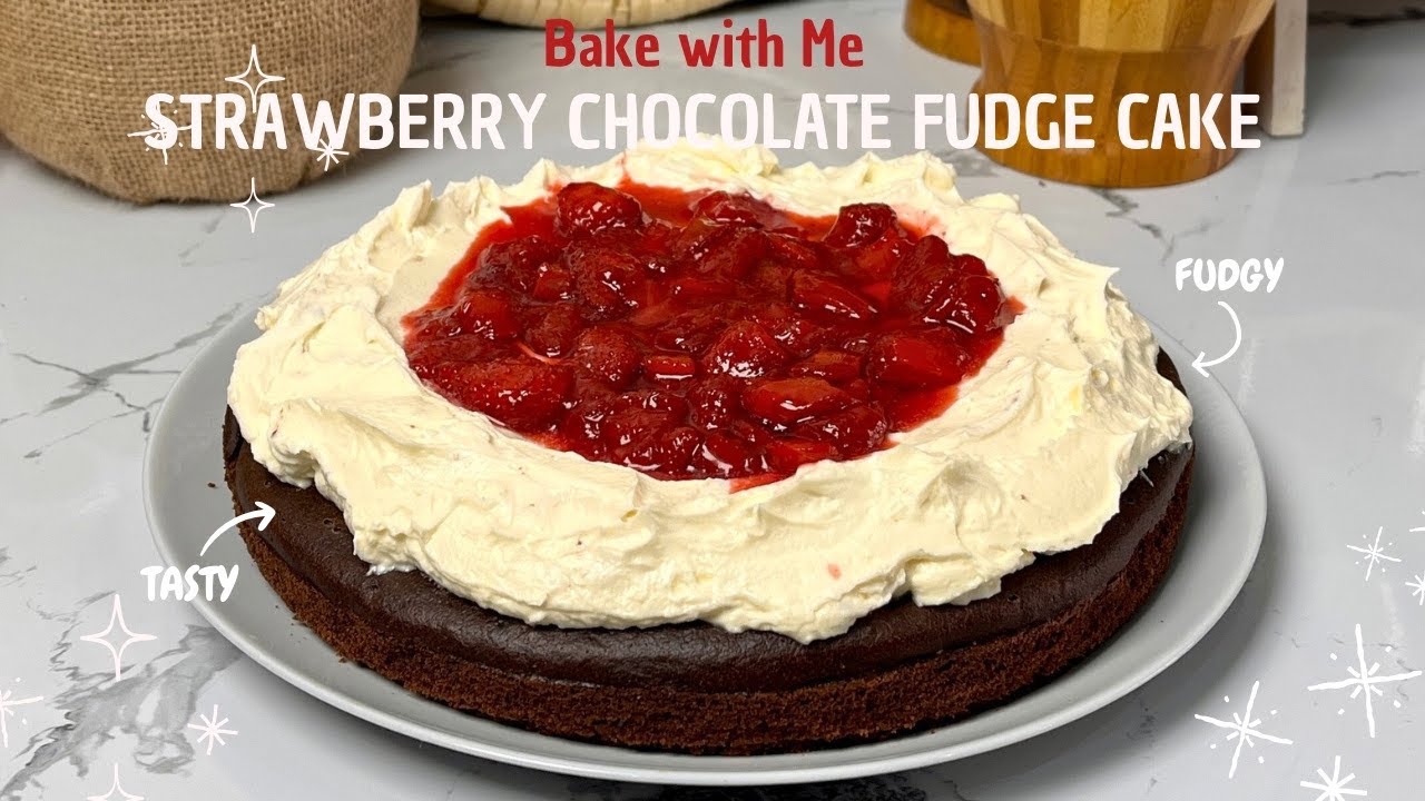 Strawberry Chocolate Fudge Cake