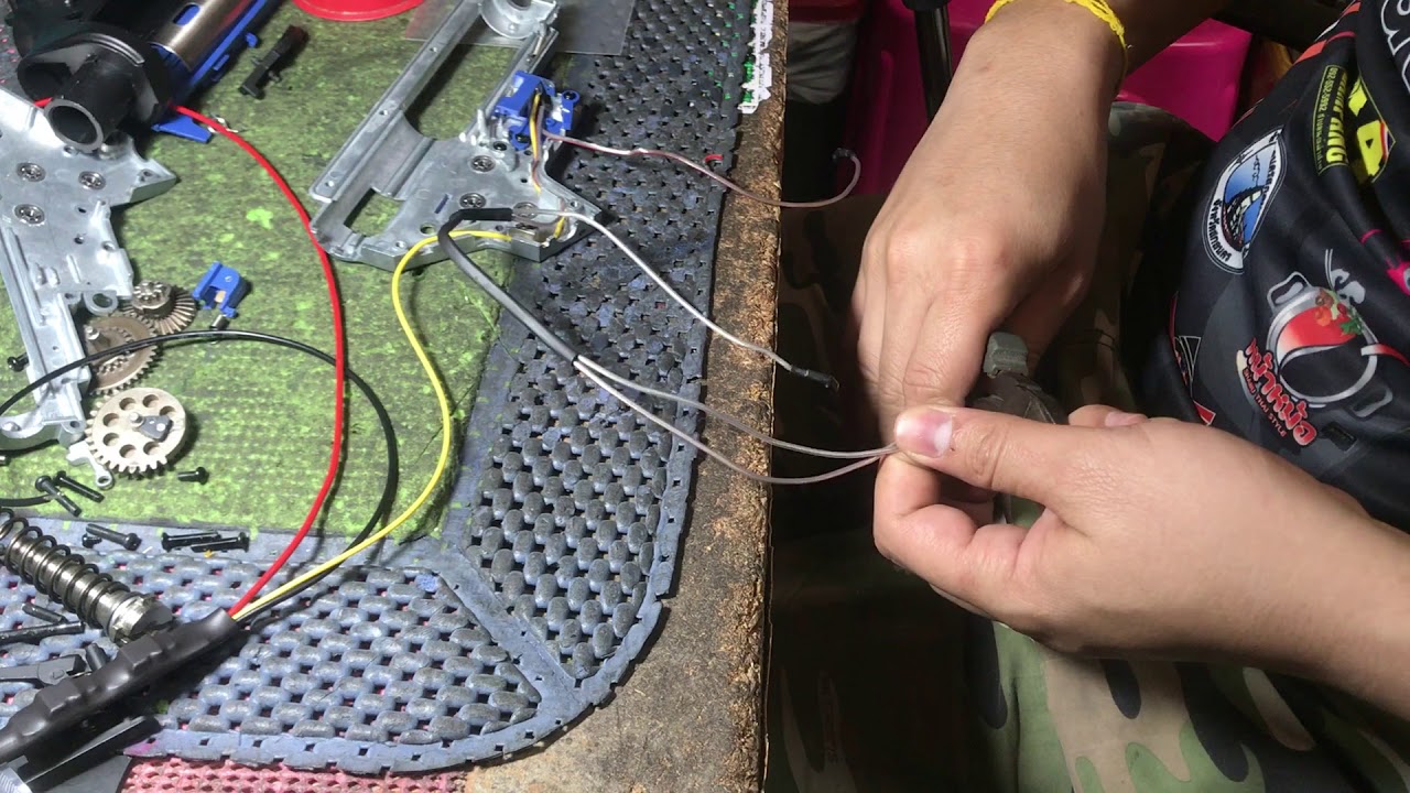 การต่อเฟตปืนบีบีกัน,การบัดกรีสายไฟเฟต,การเข้าสายและการติดตั้งพร้อมอธิบายการทำง่ายๆของปืนบีบีกัน