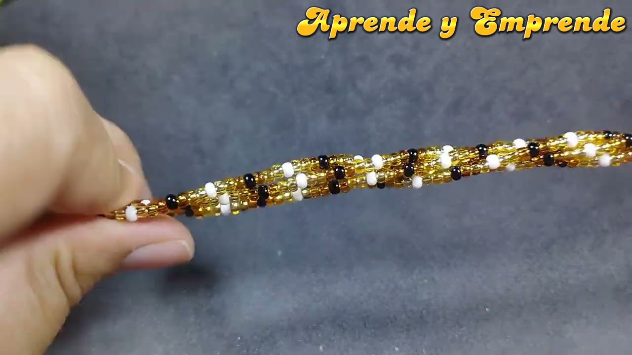 Como hacer pulsera entorchada de mostacillas DIY