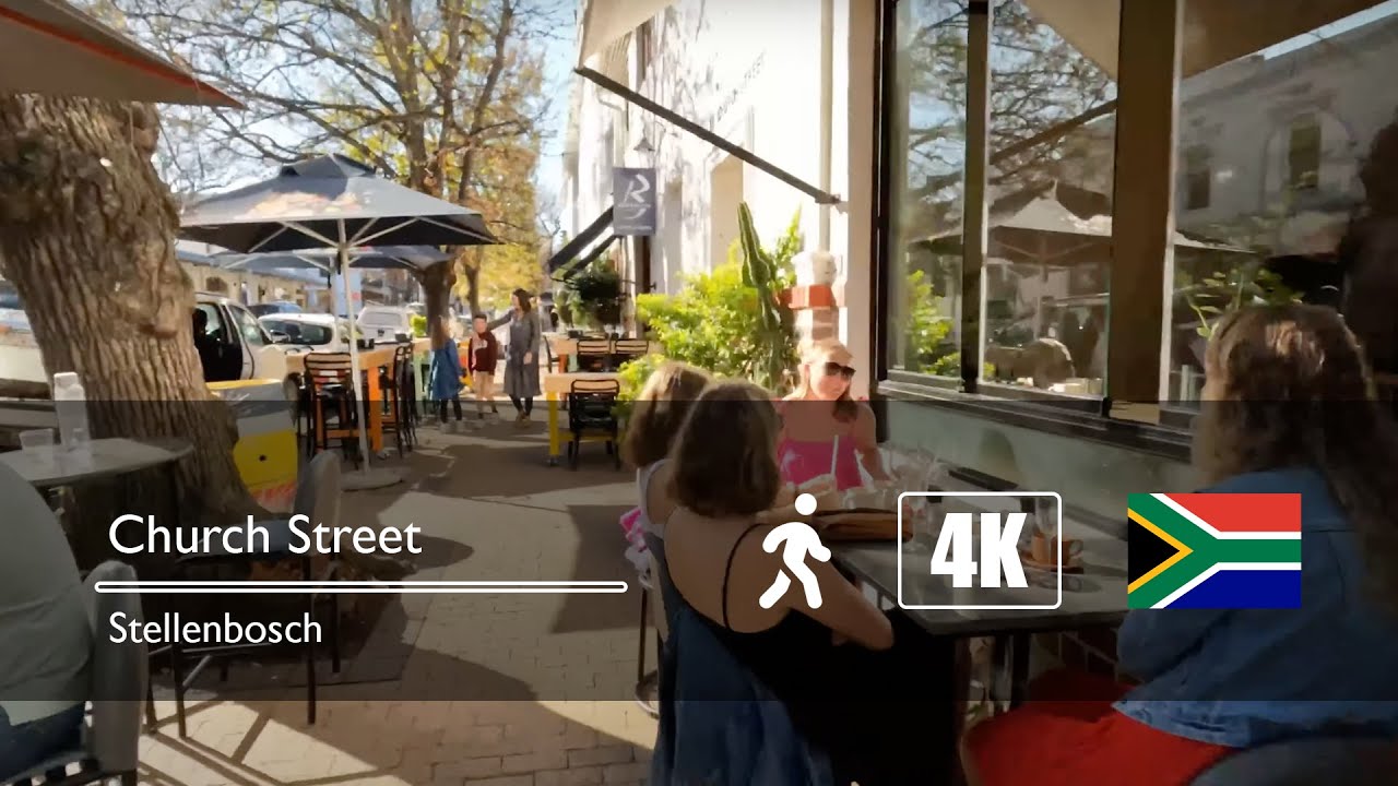 Church St, Stellenbosch - Walking tour | ASMR | 4K