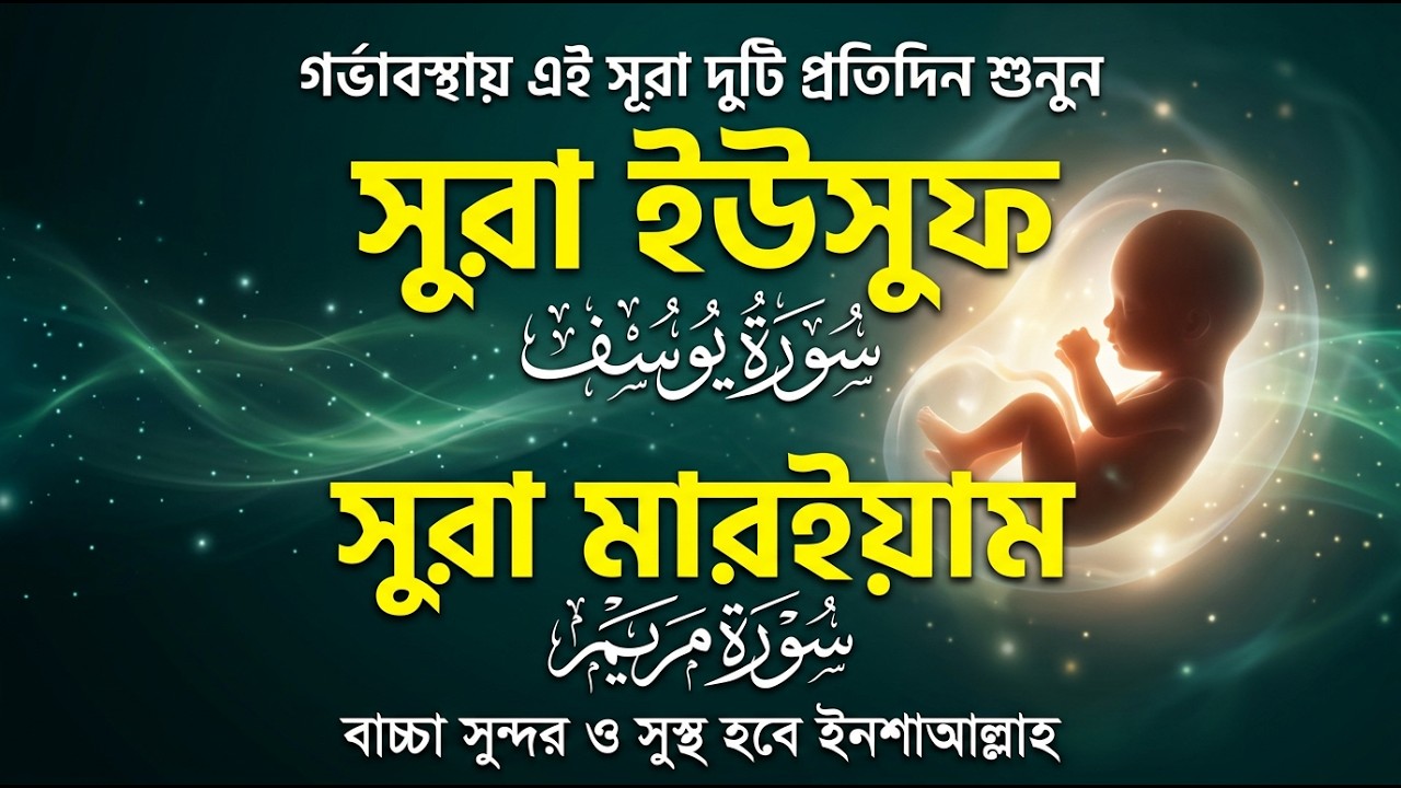 সূরা মারইয়াম ও সূরা ইউসূফ । র্গভাবস্থায় বেশি বেশি শুনুন ।surah marayam surah yousuf Alaa Aqel