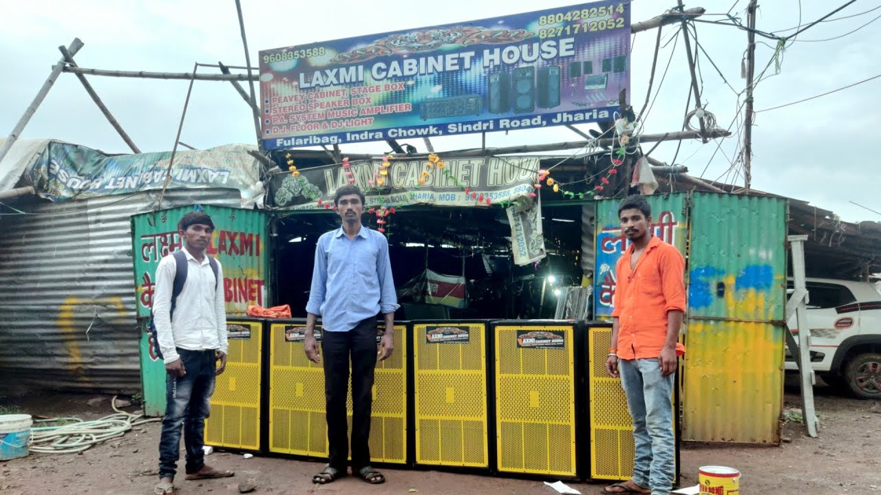 2/15 + 2/18 rcf Cabinet with full plugging & setting | laxmi cabinet jharia dhanbad | dj army setup