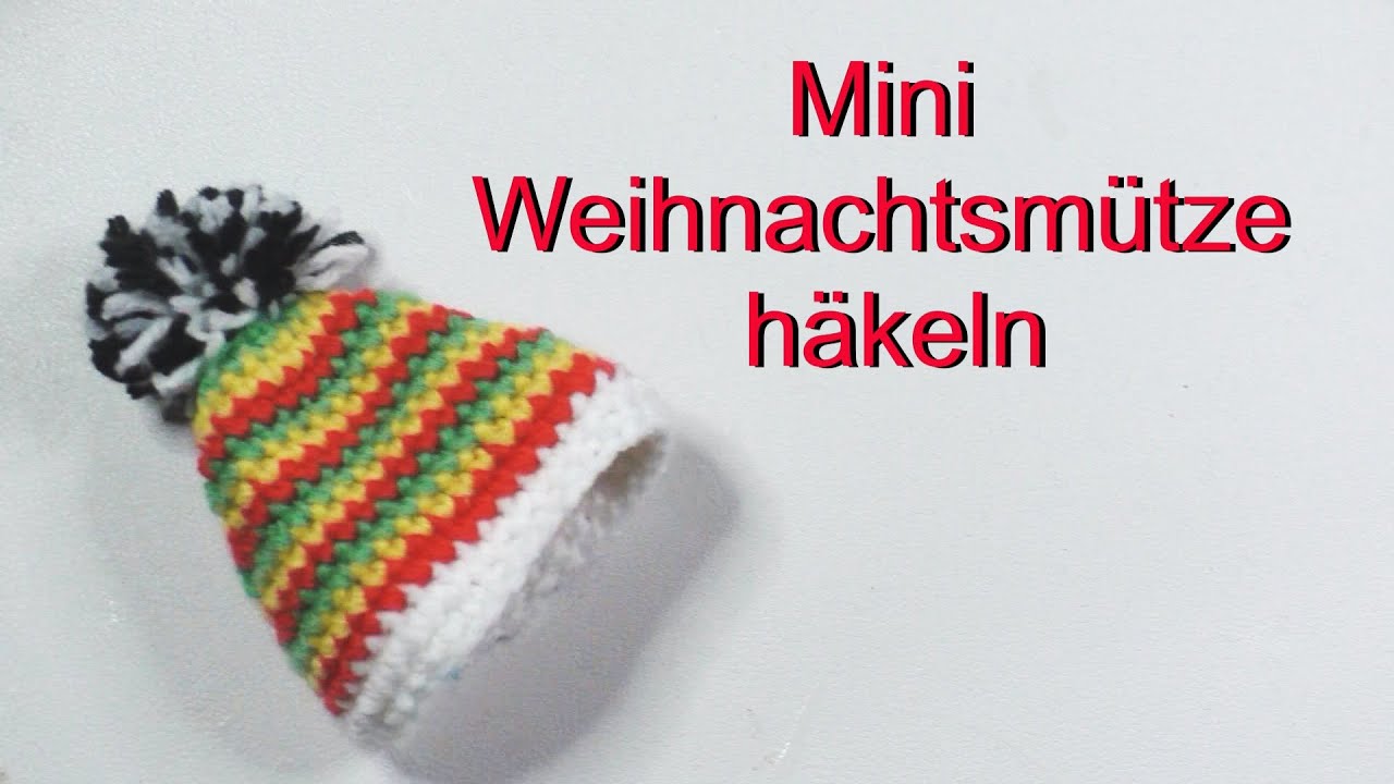 Mini Weihnachtsmütze häkeln Maschenschäfchen