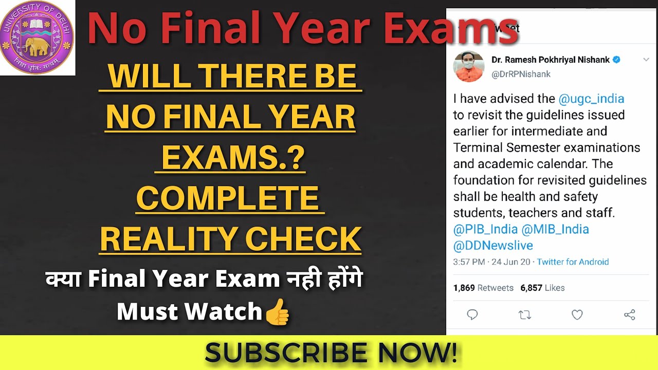 Will There Be No Final Year Exams Complete Reality Of Final Year Exams DU, All University Exam