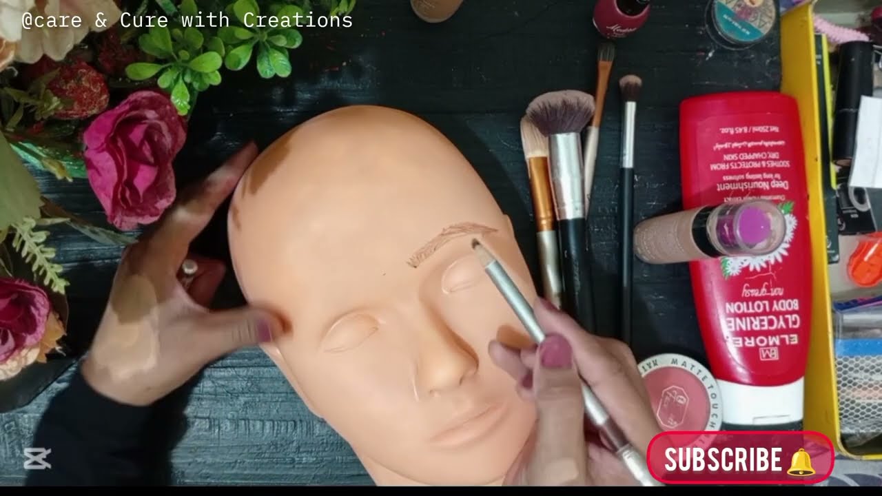 Makeup steps on 5D Silicone Makeup Board||Makeup on a Mannequin Face Makeup on a Makeup Dummy💄