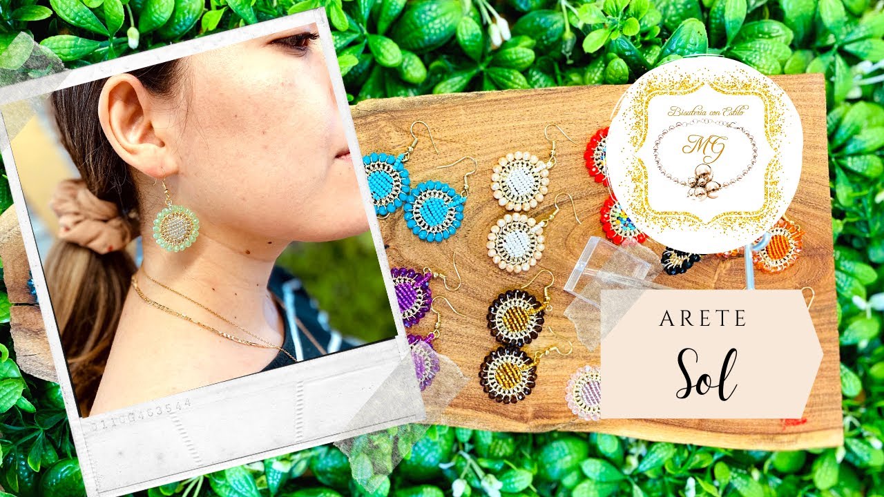 ARETES SOL  🌞 | Aretes en ALAMBRISMO Y CRISTALES 💎