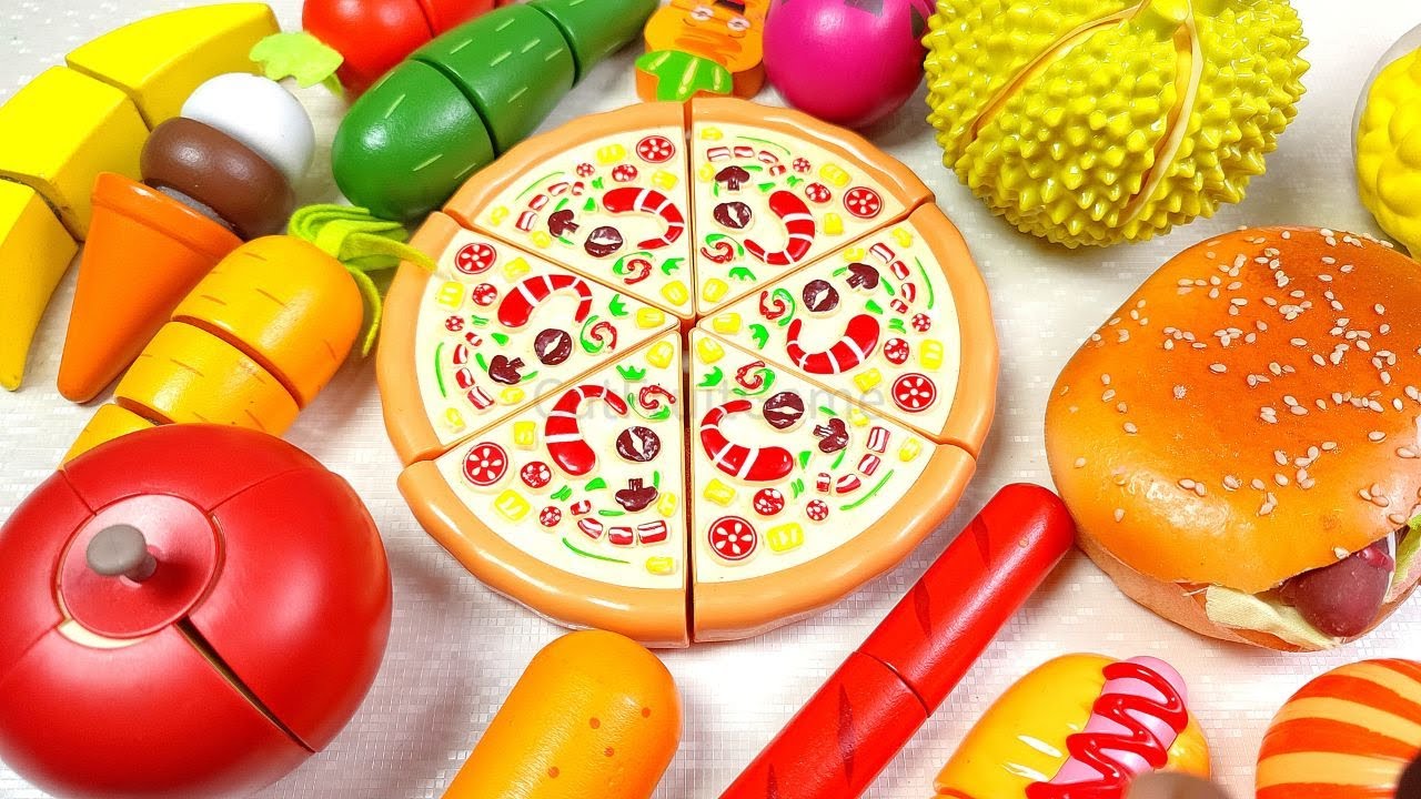 Satisfying Video Cutting Fruits and Vegetables TOYS ASMR REAL PLASTIC APPLE CUCUMBER Mixing Squishy
