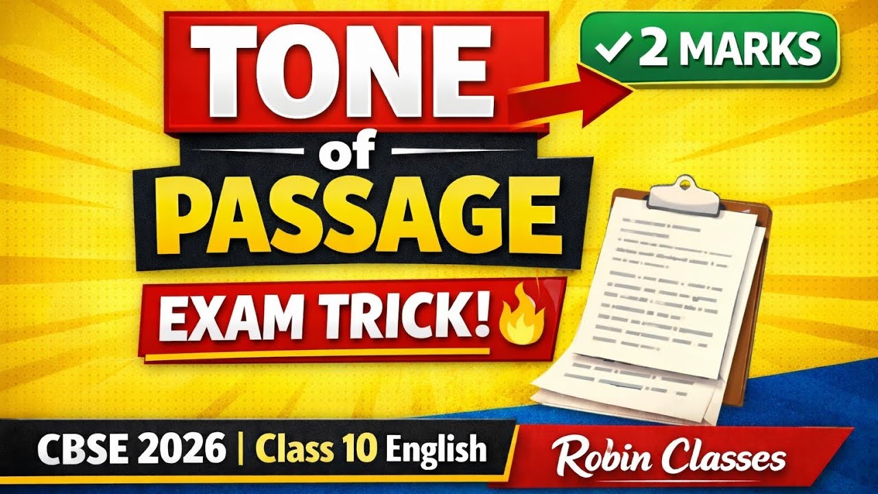 How to Identify the Tone of Unseen Passage | Class 10 CBSE English | Board Exam Trick