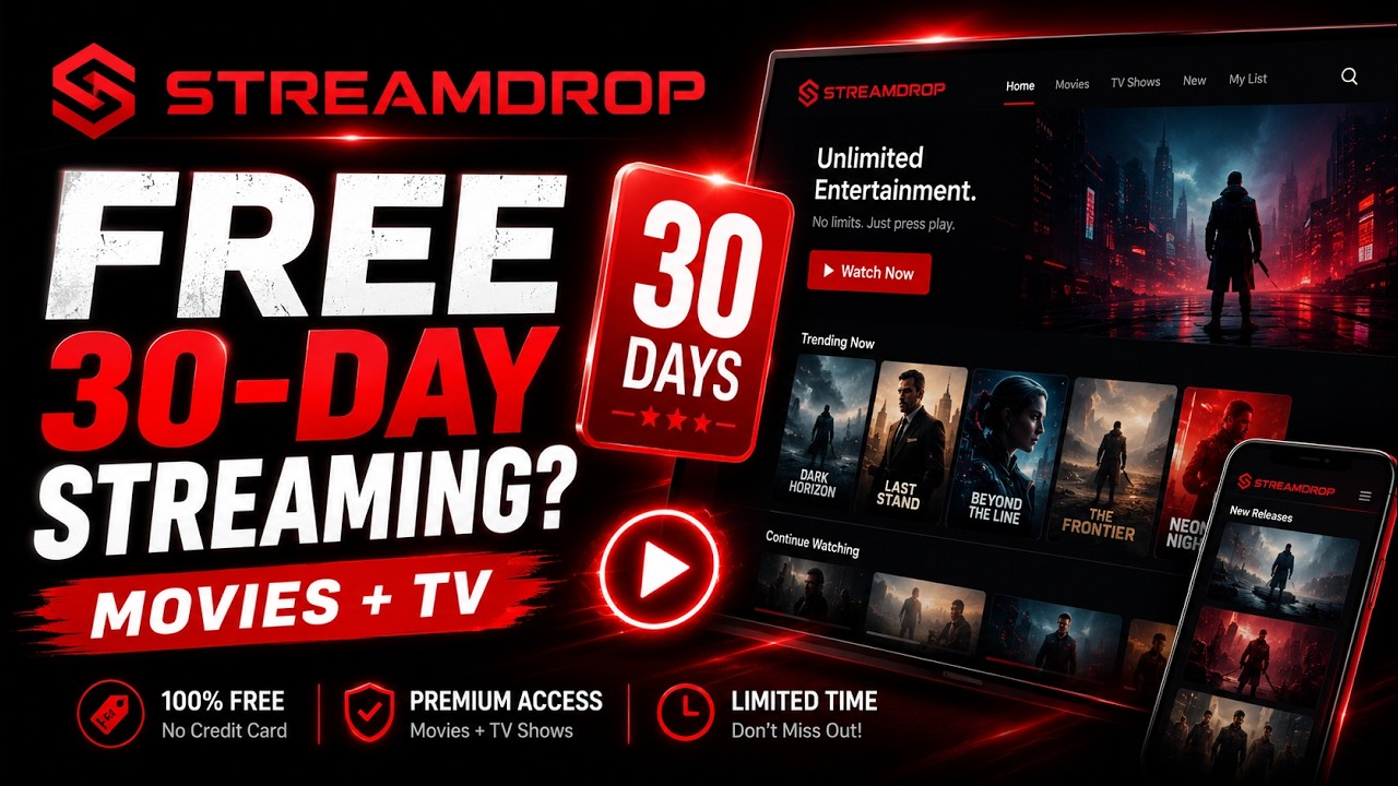 Get 30 Days Free Movies & TV Shows | Streamdrop
