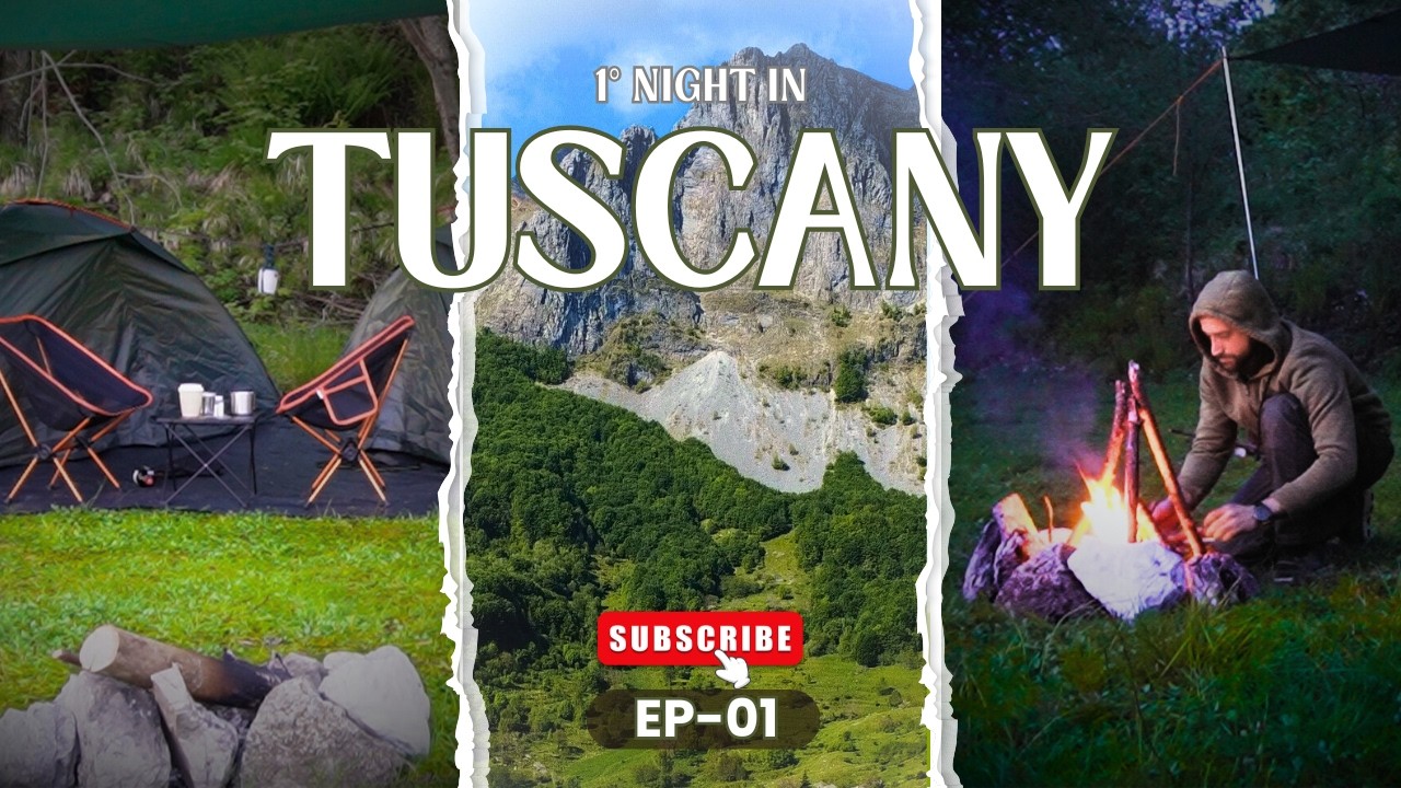 Campfire in Tuscany – Motorcycle Wild Duo Camping - ASMR - No Talking