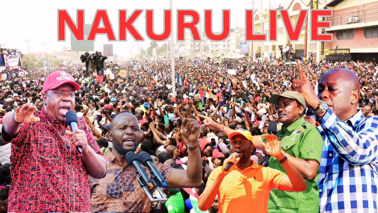 LIVE;GACHAGUA, SIFUNA,MATIAGI ,KALONZO AND NATEMBEYA MEGA RALLY NAKURU TOWN