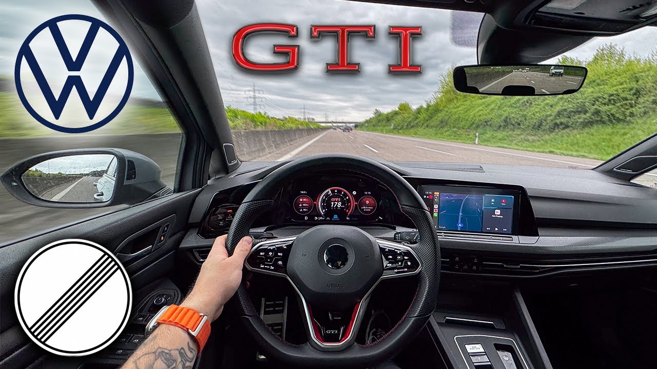 Top Speed VW GOLF 8 GTI Clubsport 300HP German Autobahn