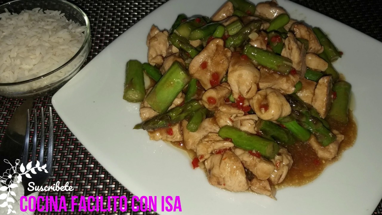 POLLO CON ESPARRAGOS  -  Delicioso Facil y Rapido
