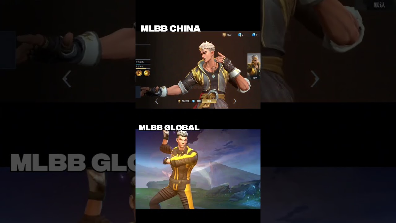 MLBB CHINA VS MLBB GLOBAL CHOU VERSION 🔥 #mobilelegends #mlbb #shorts