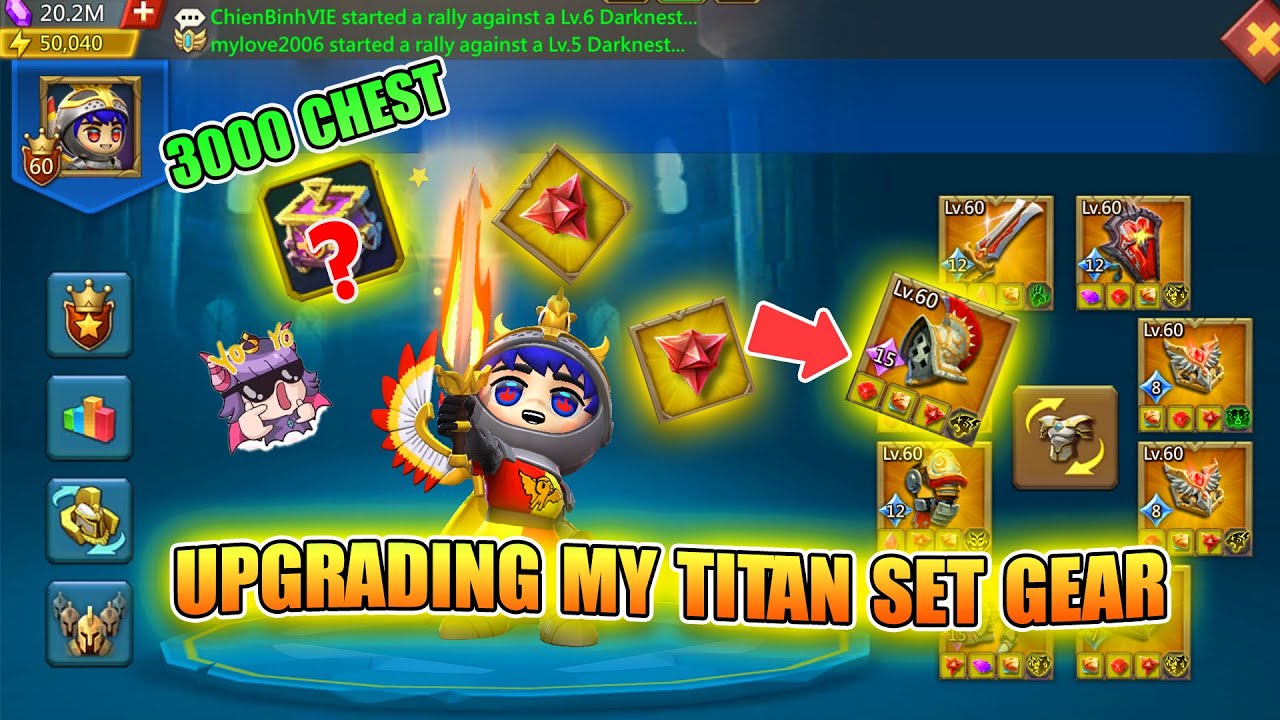 Nâng Cấp Set Trang Bị Titan - Mở Rương Đá Quý ATK Quân Đội Lords Mobile