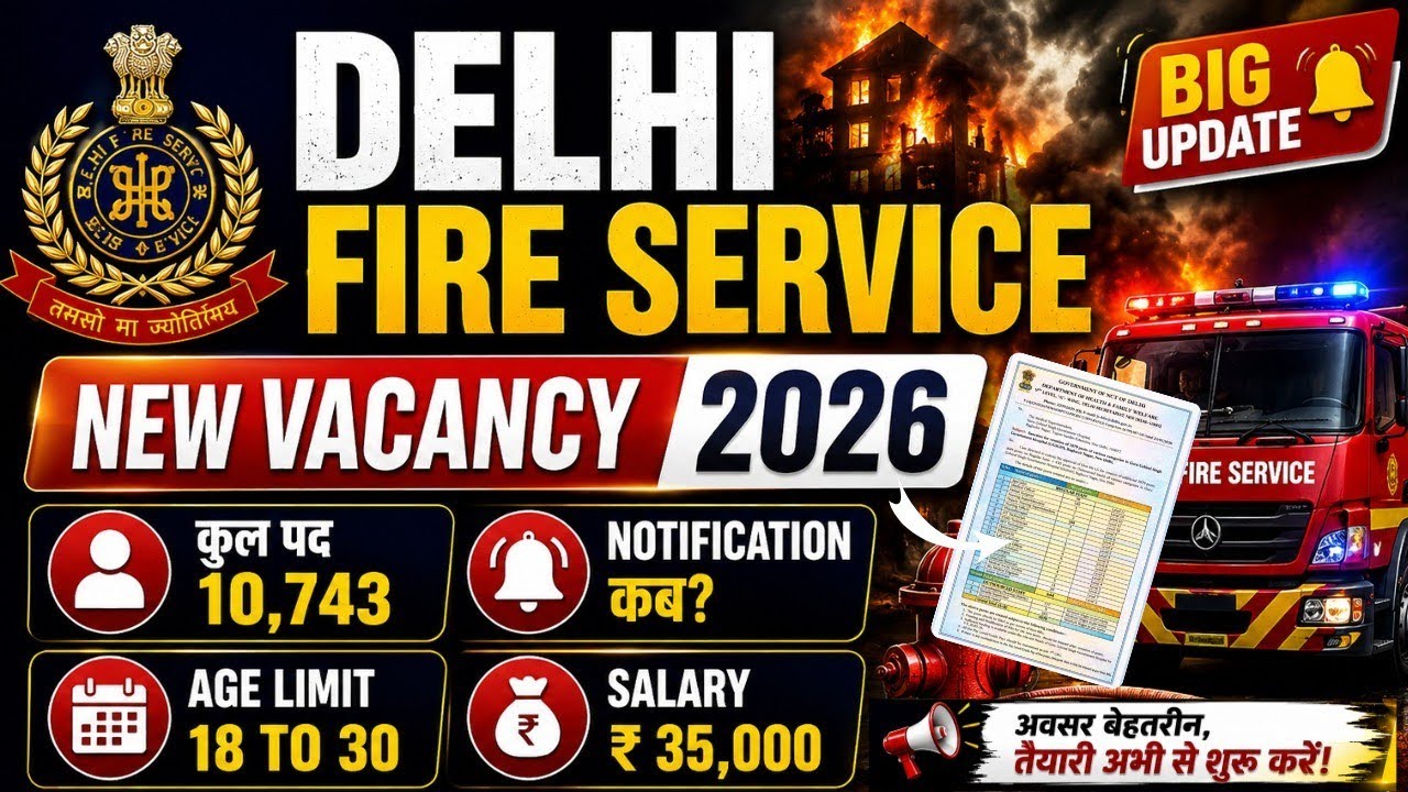 Delhi Fire Service New Vacancy 2026 | 10,743 पदों पर बड़ी भर्ती 🔥 | Delhi Fire Operator New Update