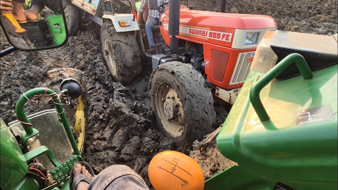 Swaraj 855 4wd tochan Johndeere 5210 4wd  #video #vloge 
