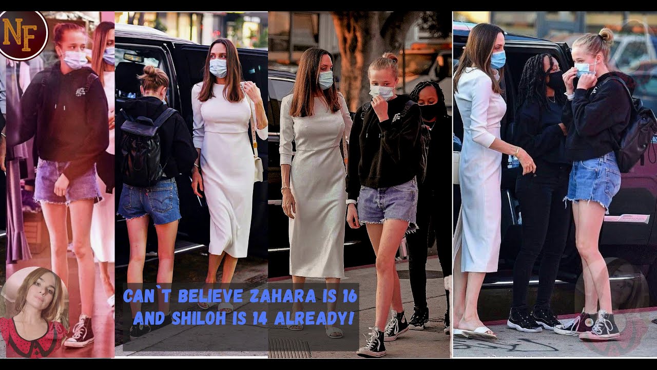 ★Just WOW, I feel OLD!★ Angelina`s FIRST outing in 2021 with beautiful daughters Shiloh and Zahara