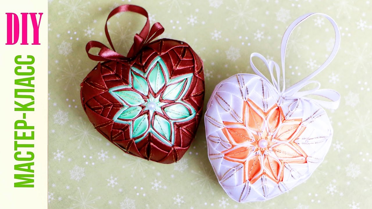 Как сделать ЕЛОЧНЫЕ ИГРУШКИ из лент / DIY NataliDoma