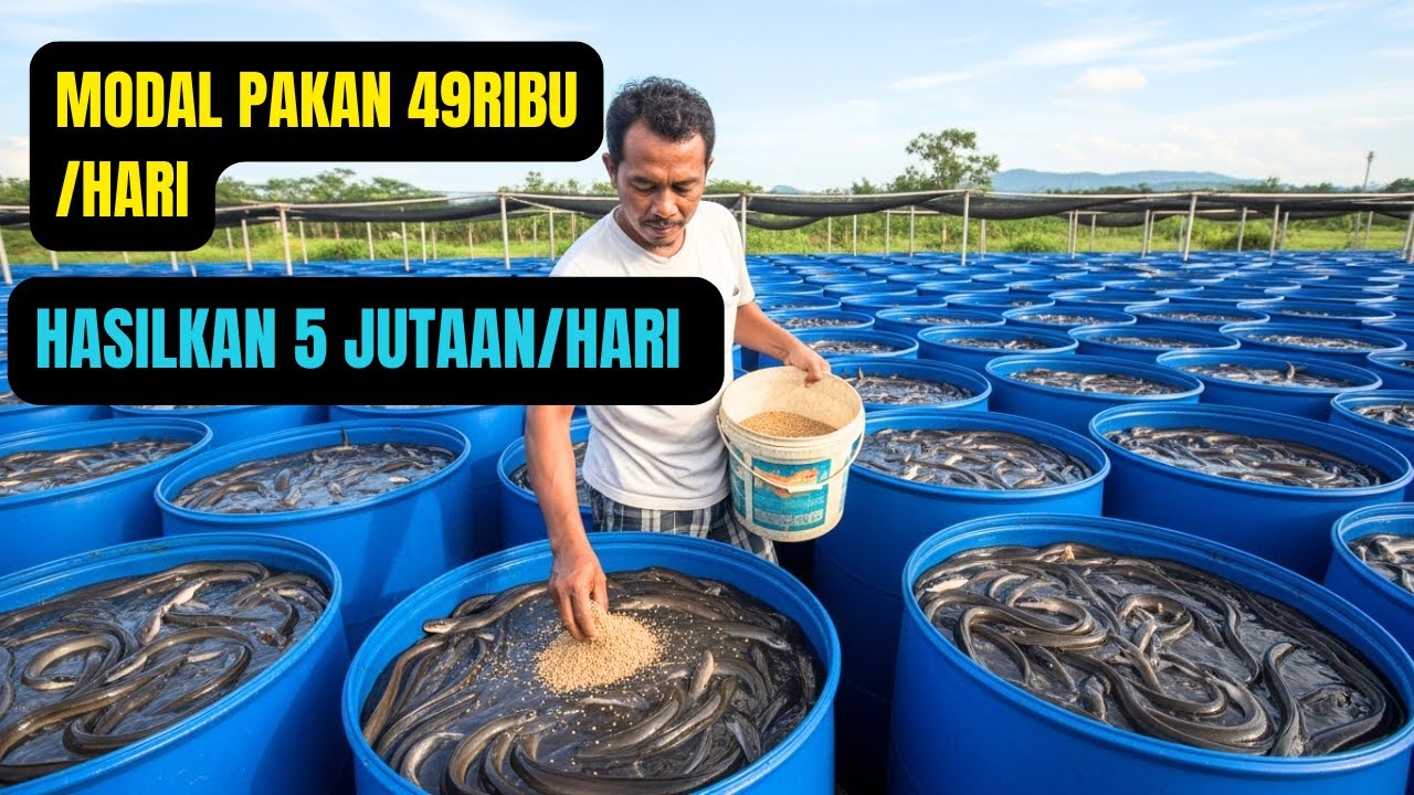 Ternak Belut Dalam Tong Modal 49 ribu/hari, omset perhari 5jutaan