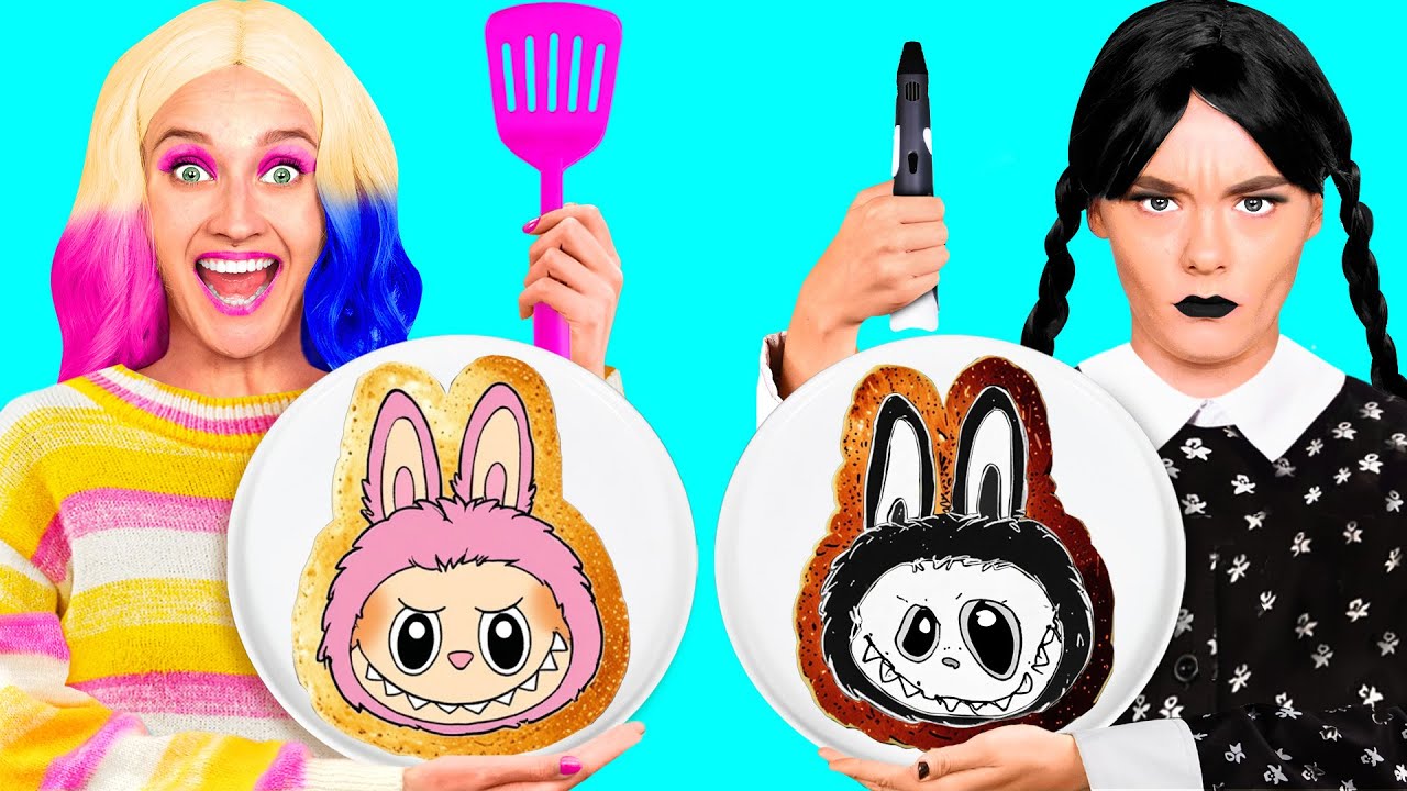 Fantastic 3d Pen vs Pancake Art Challenge with Wednesday Addams by Crazy DO