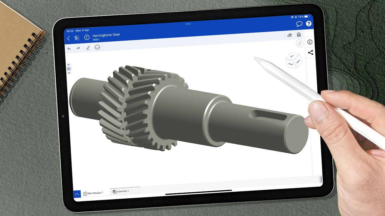 Modeling Herringbone Gear ⚙ on iPad | Onshape Mobile